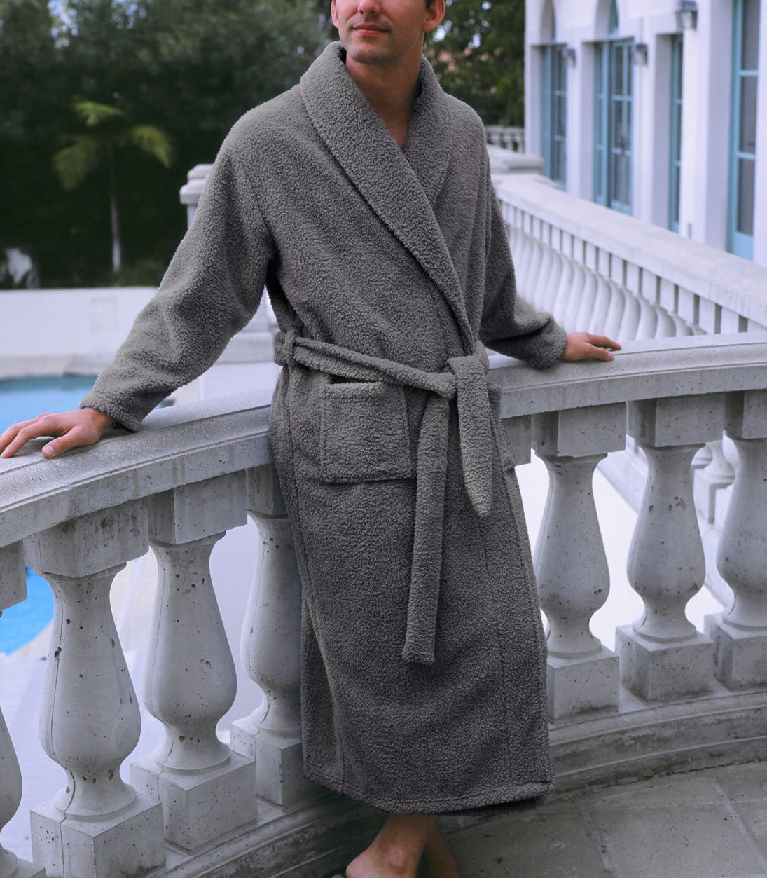 Snuggaroo Mens Soft Fleece Long Sleeve Hooded Lounge Bath Robe Dressing Gown